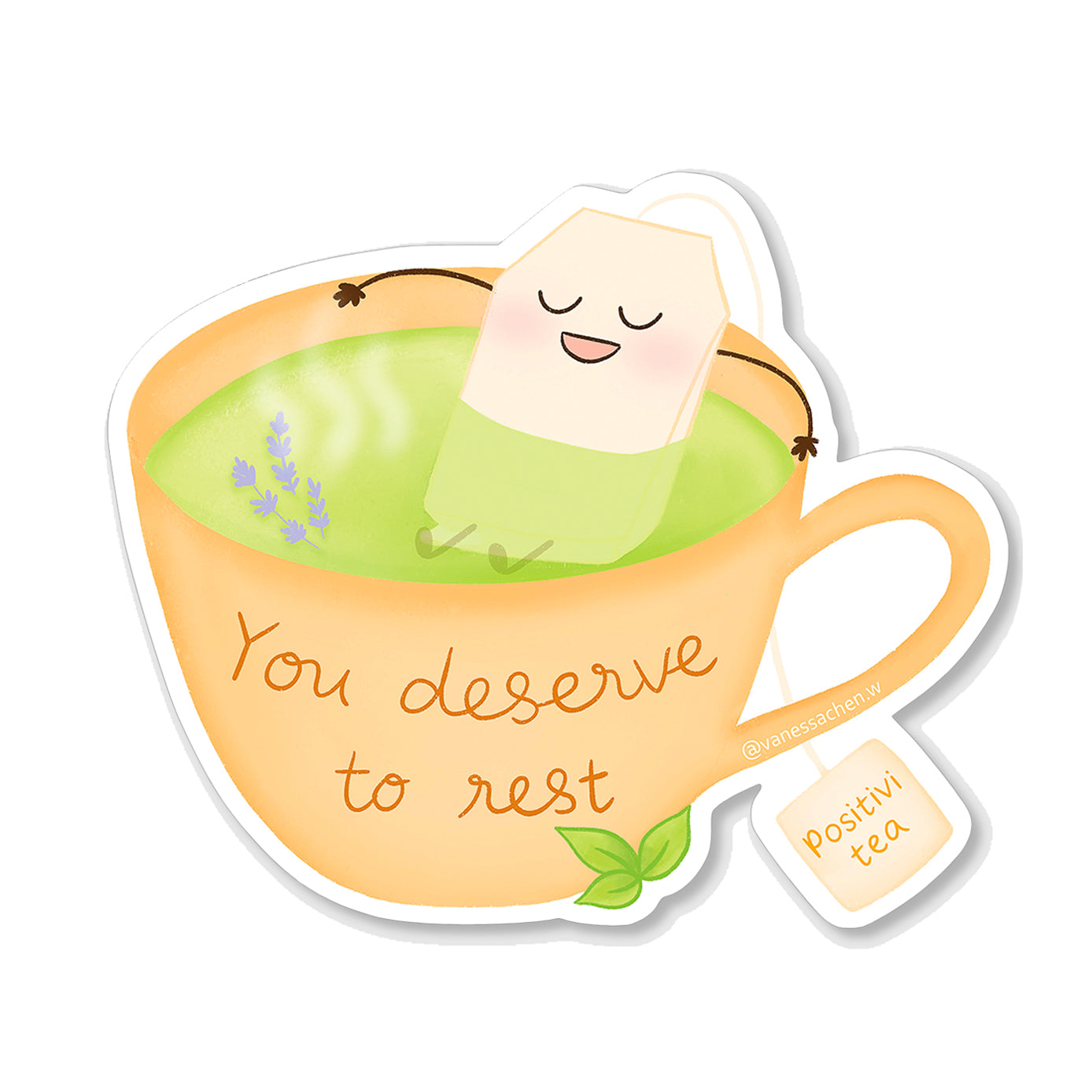 Cute Tea Bag In A Teacup Doodle | Sticker